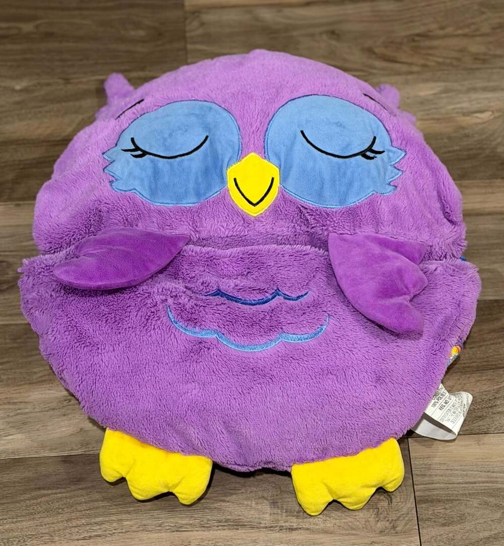 Happy Nappers Purple Owl Pillow And Sleeping Bag 20X54